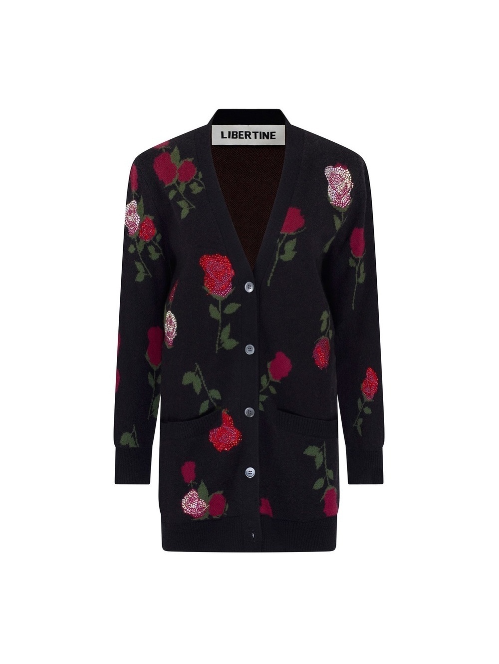 Libertine ‘BRAVA!’ Oversized Cardigan in Black Floral Women's Size XL, NEW w/Tag